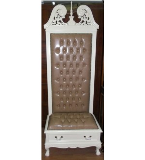 MK-HS01. Philippe hallstand. Прихожая (массив красного дерева, бежевая экокожа), цвет: IVORY (слоновая кость)